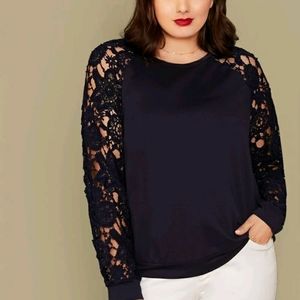 💎💎Guipure Lace Sleeve Sweatshirt💎💎